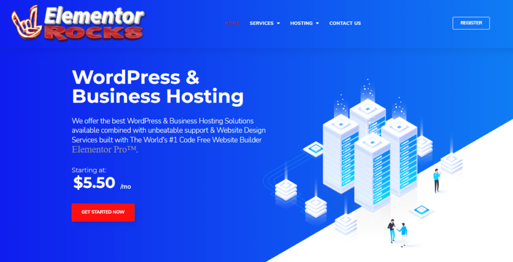 Elementor Rocks Business Hosting - Affordable Website Design - WordPress Hosting with Elementor